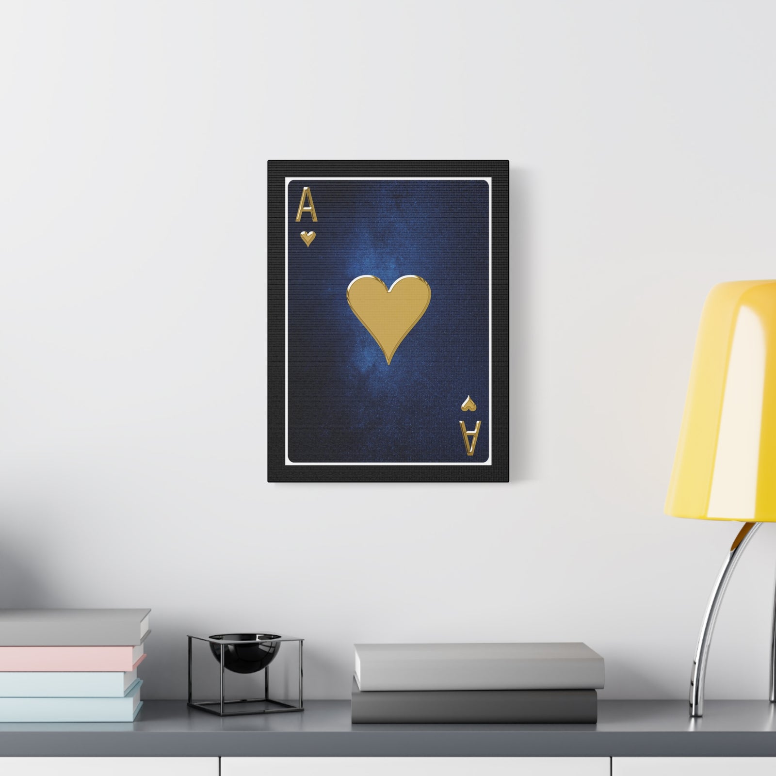 Ace Of Hearts Space Background Playing Card Canvas Wall Art for Home Decor Ready-to-Hang-Express Your Love Gifts