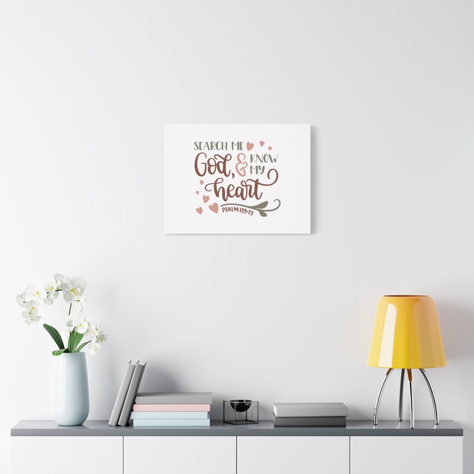 Scripture Canvas Know My Heart Psalm 139:23 Christian Wall Art Bible Verse Print Ready to Hang-Express Your Love Gifts