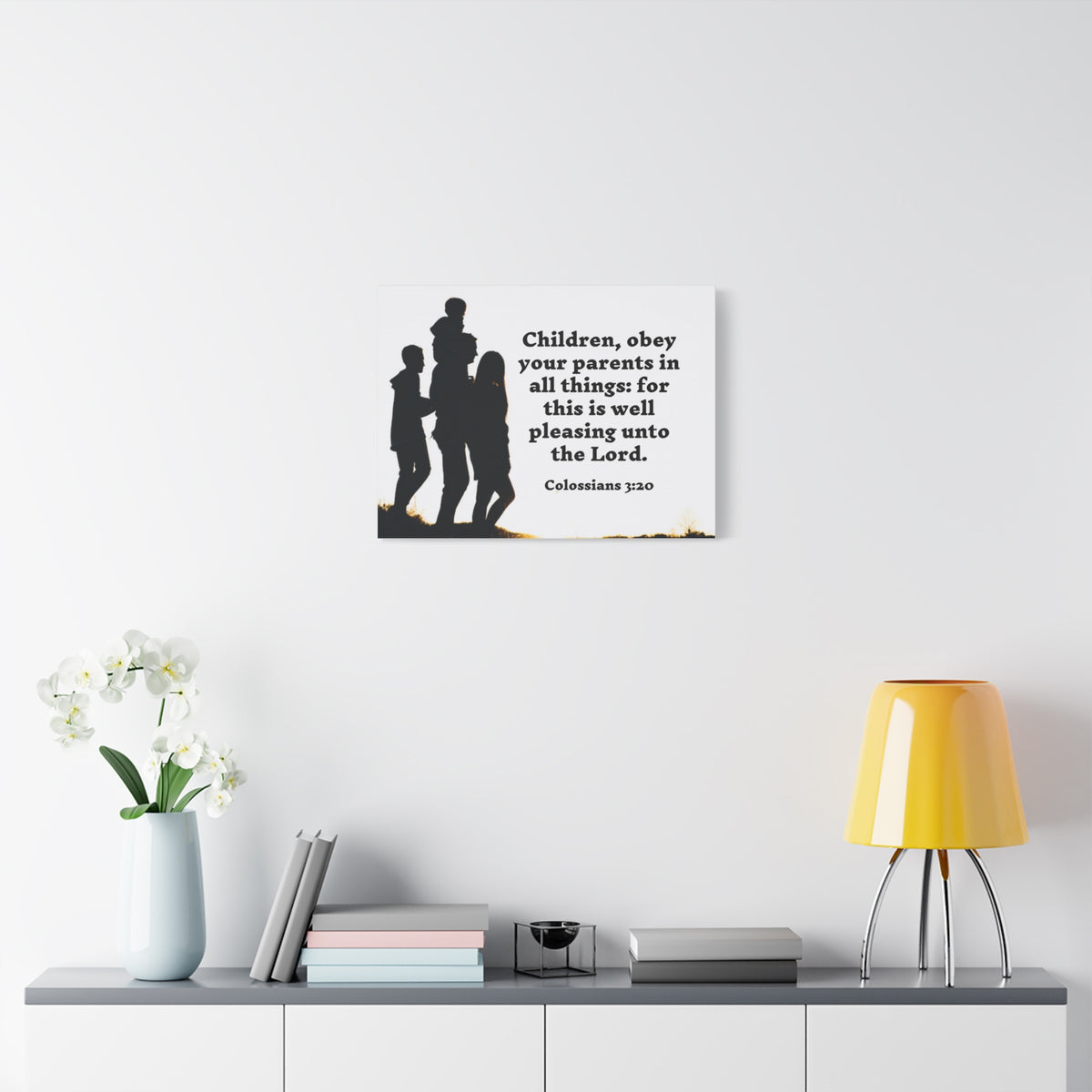Scripture Walls Obey Your Parents Colossians 3:20 Bible Verse Canvas Christian Wall Art Ready to Hang-Express Your Love Gifts