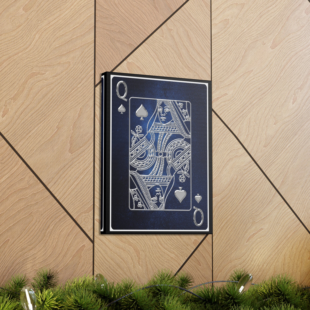 Queen Of Spades Space Background Playing Card Canvas Wall Art for Home Decor Ready-to-Hang-Express Your Love Gifts