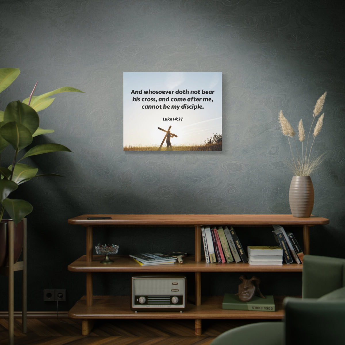 Scripture Walls Cross Luke 14:27 Bible Verse Canvas Christian Wall Art Ready to Hang-Express Your Love Gifts