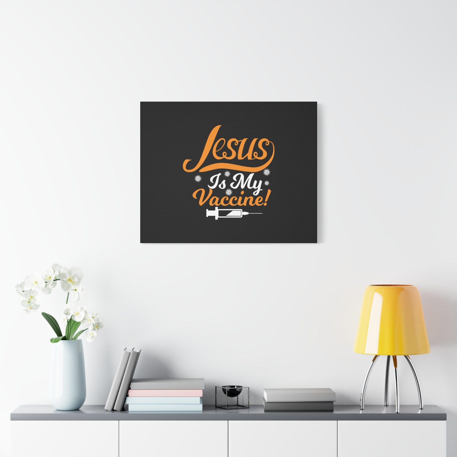 Scripture Canvas Jesus Is My Vaccine Psalm 63:3 Christian Wall Art Bible Verse Print Ready to Hang-Express Your Love Gifts