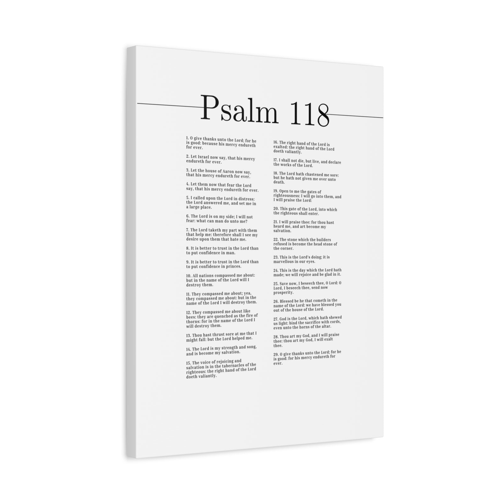 Scripture Canvas The Lord Is On My Side Psalm 118 Christian Wall Art Bible Verse Print Ready to Hang-Express Your Love Gifts
