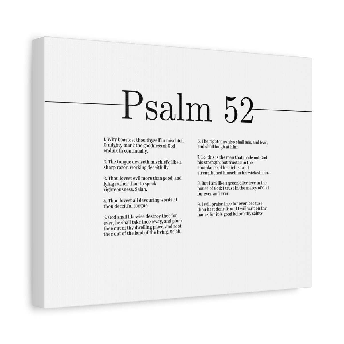 Scripture Canvas The House Of God Psalm 52 Christian Wall Art Bible Verse Print Ready to Hang-Express Your Love Gifts