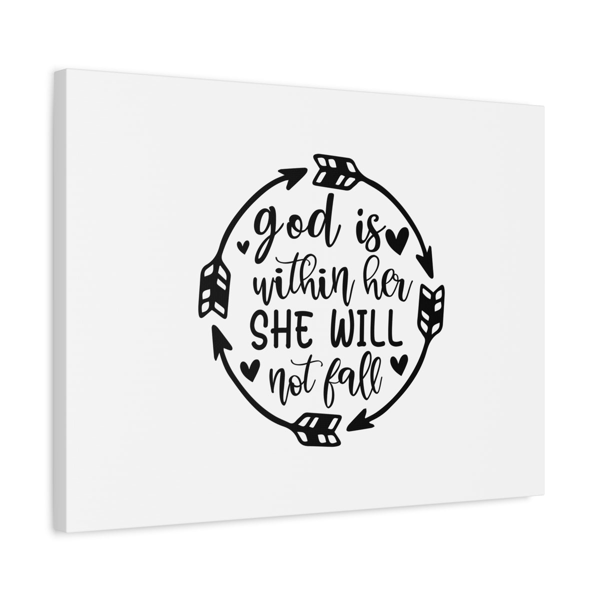 Scripture Canvas God Is Within Her She Will Not Fall Psalm 46:5 Christian Wall Art Bible Verse Print Ready to Hang-Express Your Love Gifts