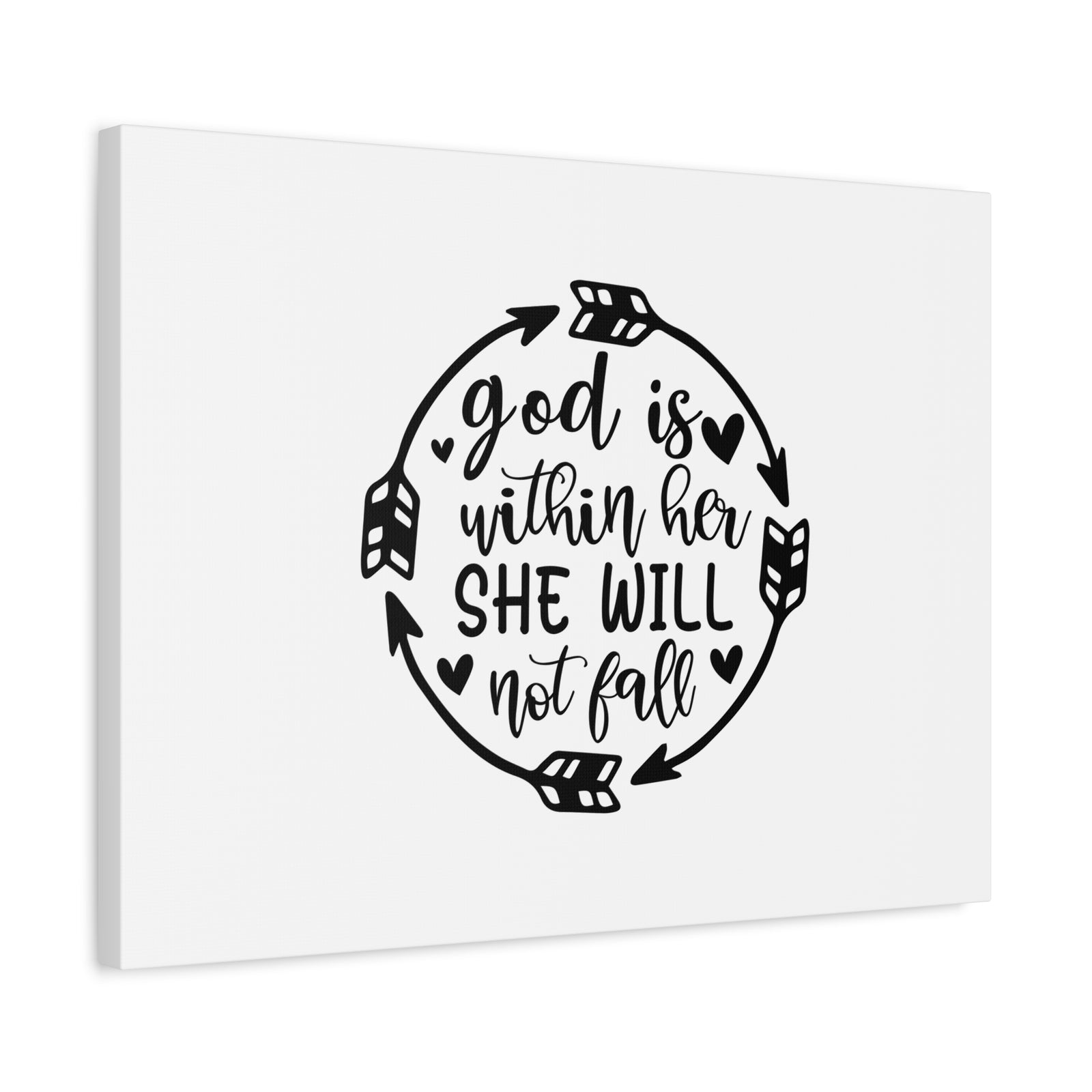 Scripture Canvas God Is Within Her She Will Not Fall Psalm 46:5 Christian Wall Art Bible Verse Print Ready to Hang-Express Your Love Gifts