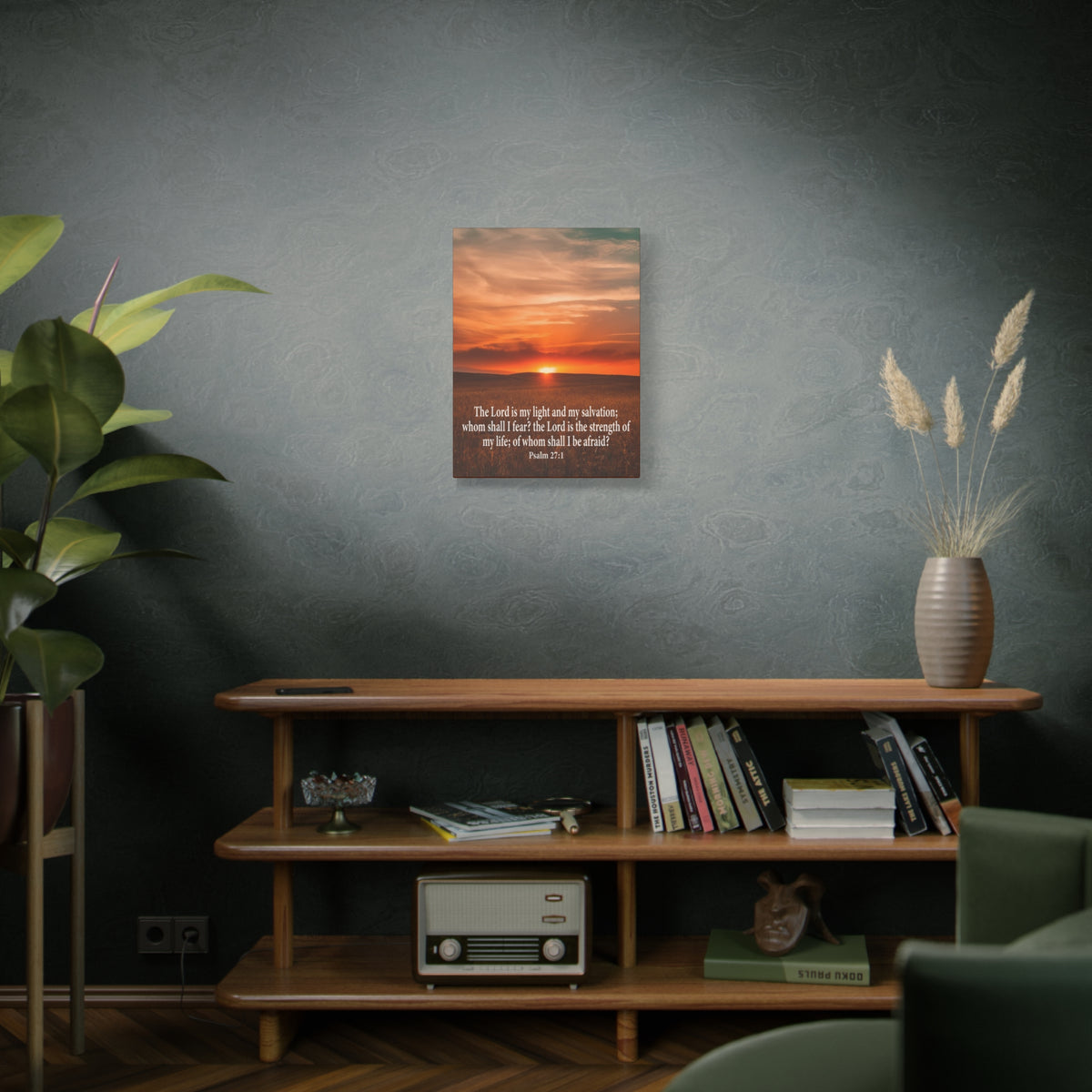 Bible Verse Canvas Lord is My Salvation Psalm 27:1 Christian Wall Décor Scripture Art Ready to Hang-Express Your Love Gifts