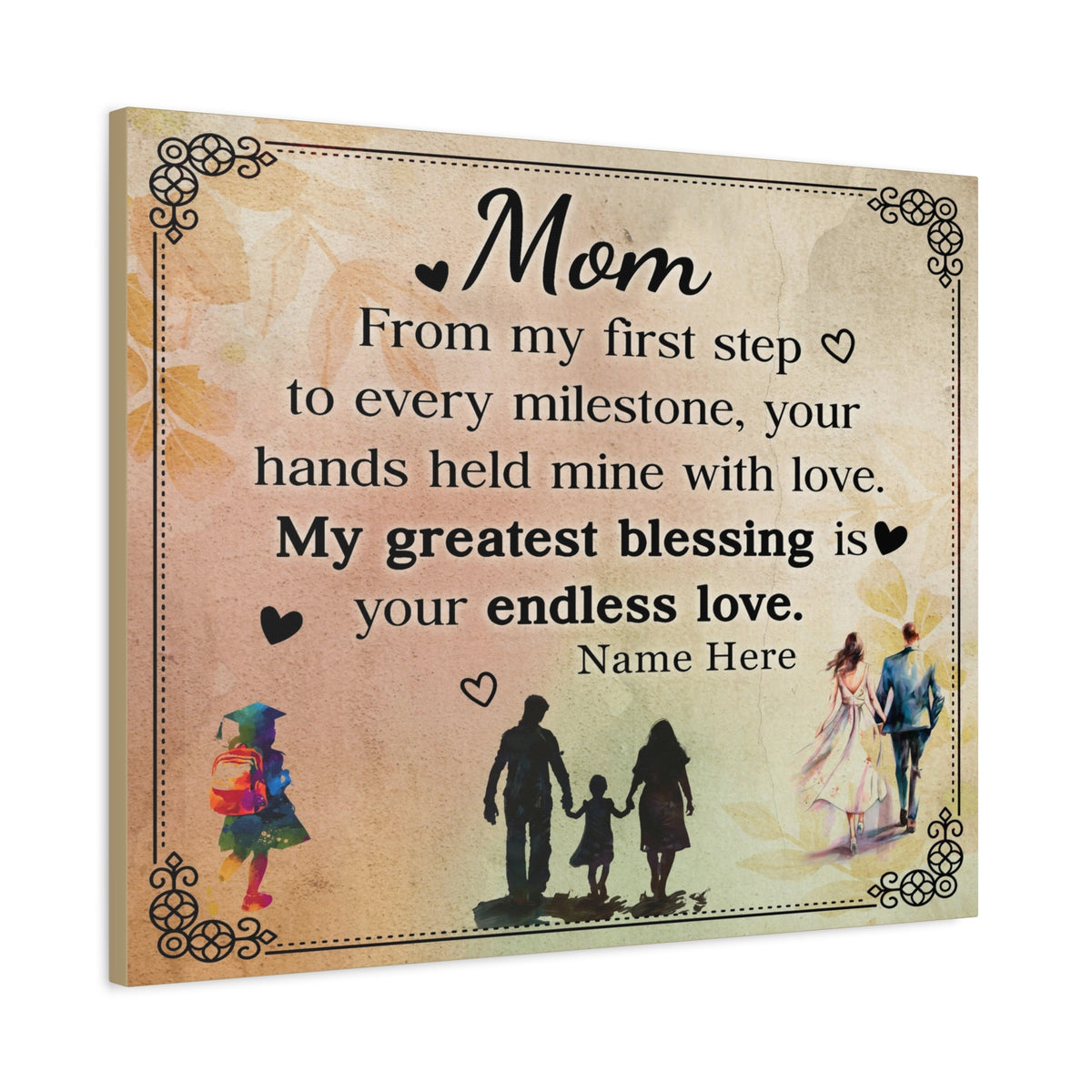 Personalized To Mom My Greatest Blessing is You Inspirational Quote – Elegant Home Décor-Express Your Love Gifts