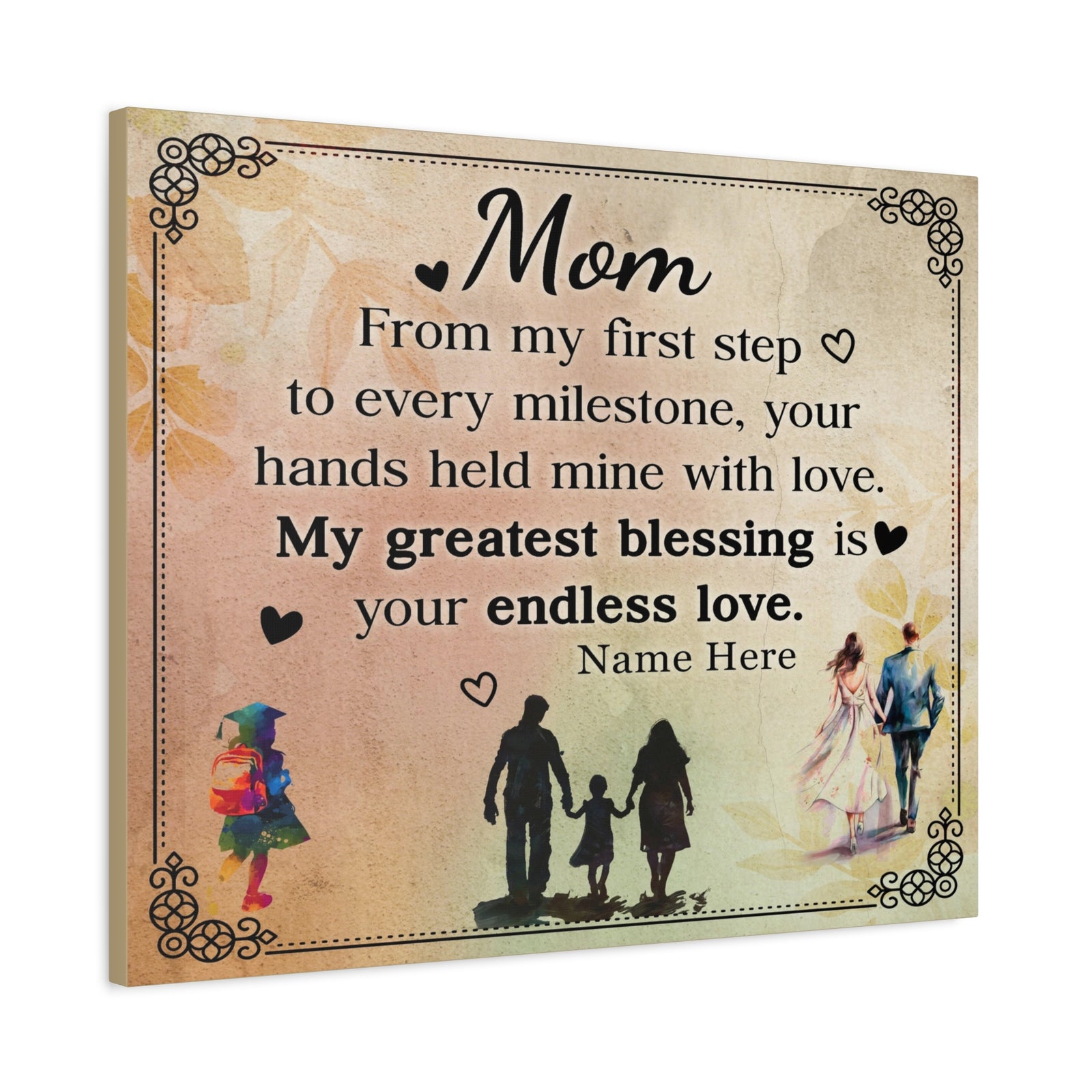 Personalized To Mom My Greatest Blessing is You Inspirational Quote – Elegant Home Décor-Express Your Love Gifts