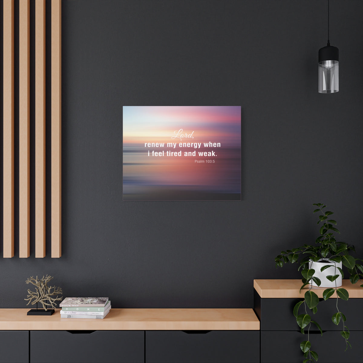 Scripture Canvas Renew My Energy Psalm 103:5 Christian Wall Art Bible Verse Print Ready to Hang-Express Your Love Gifts