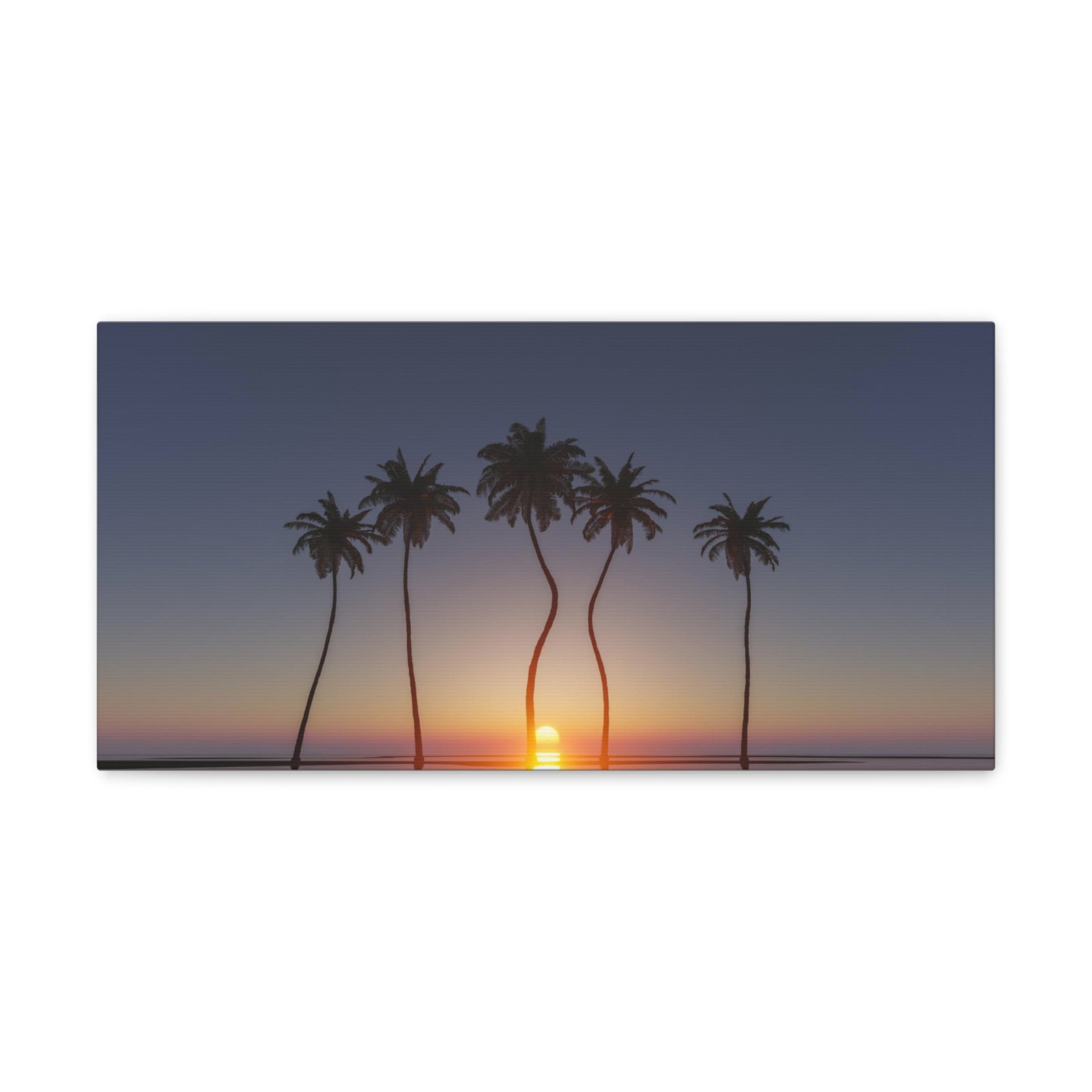Palm Trees Tropical Sunset Ocean Canvas Wall Art for Home Decor Ready-to-Hang-Express Your Love Gifts