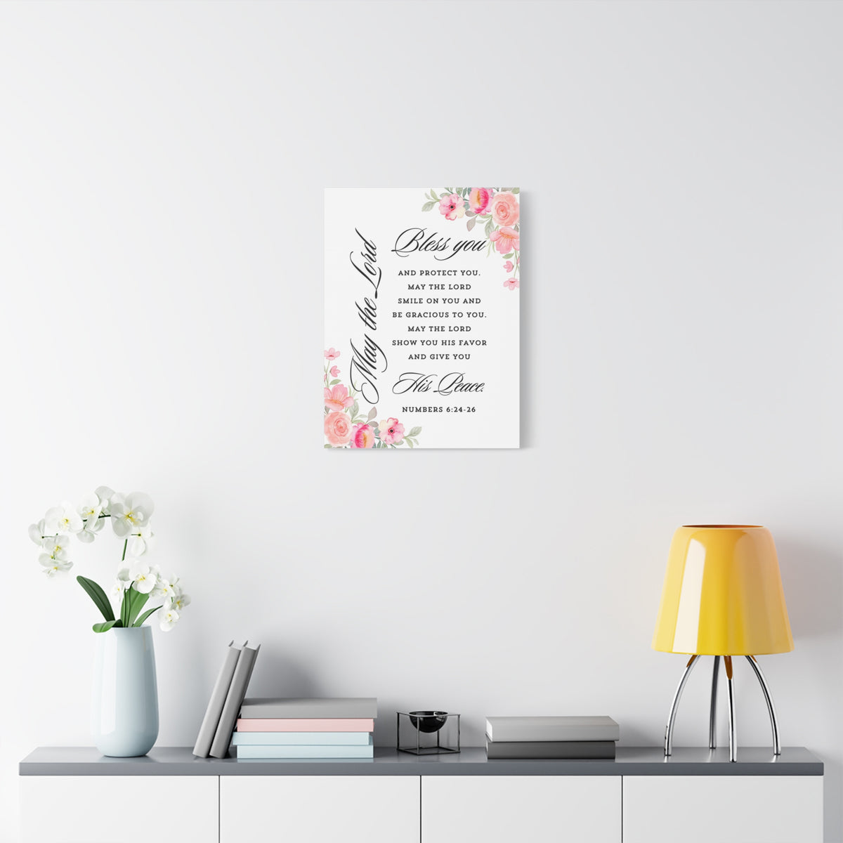 Scripture Walls Numbers 6:24-26 His Blessing Upon You Bible Verse Canvas Christian Wall Art Ready to Hang Unframed-Express Your Love Gifts