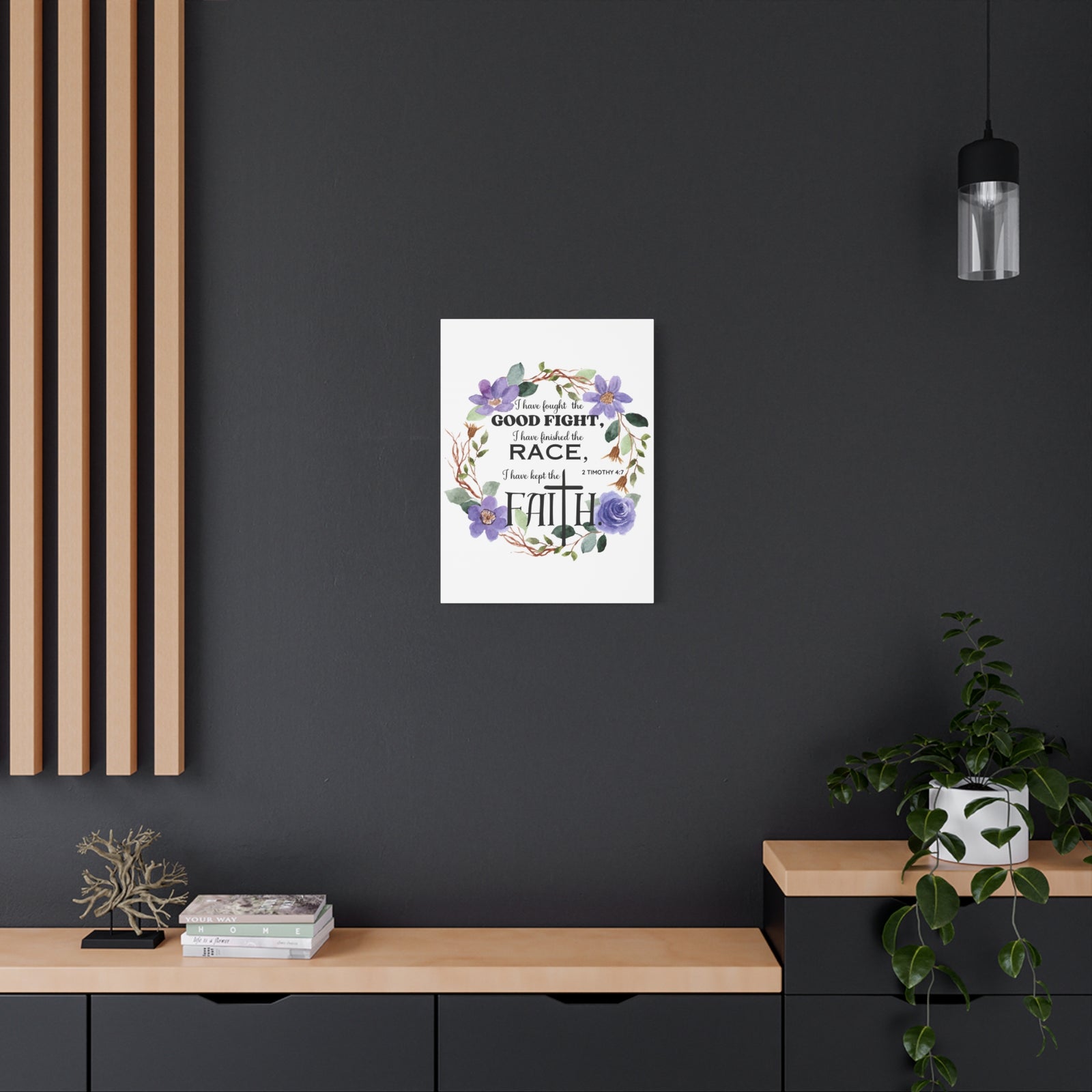 Scripture Walls 2 Timothy 4:7 Good Fight Bible Verse Canvas Christian Wall Art Ready to Hang Unframed-Express Your Love Gifts