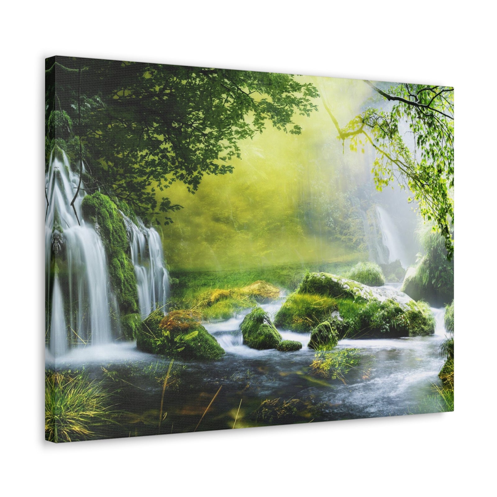 Tropical Forest Falls Nature Wilderness Photography Canvas Wall Art for Home Decor Ready-to-Hang-Express Your Love Gifts