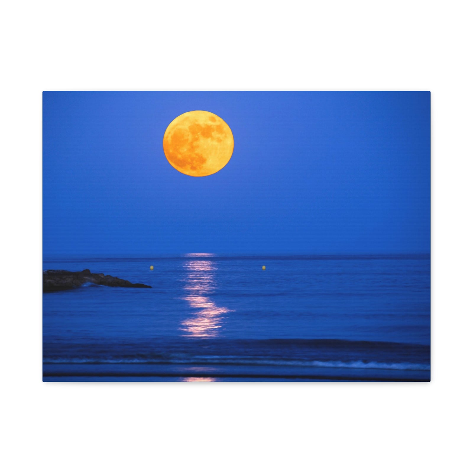 Super Moon over Seascape Sea Canvas Wall Art for Home Decor Ready-to-Hang-Express Your Love Gifts