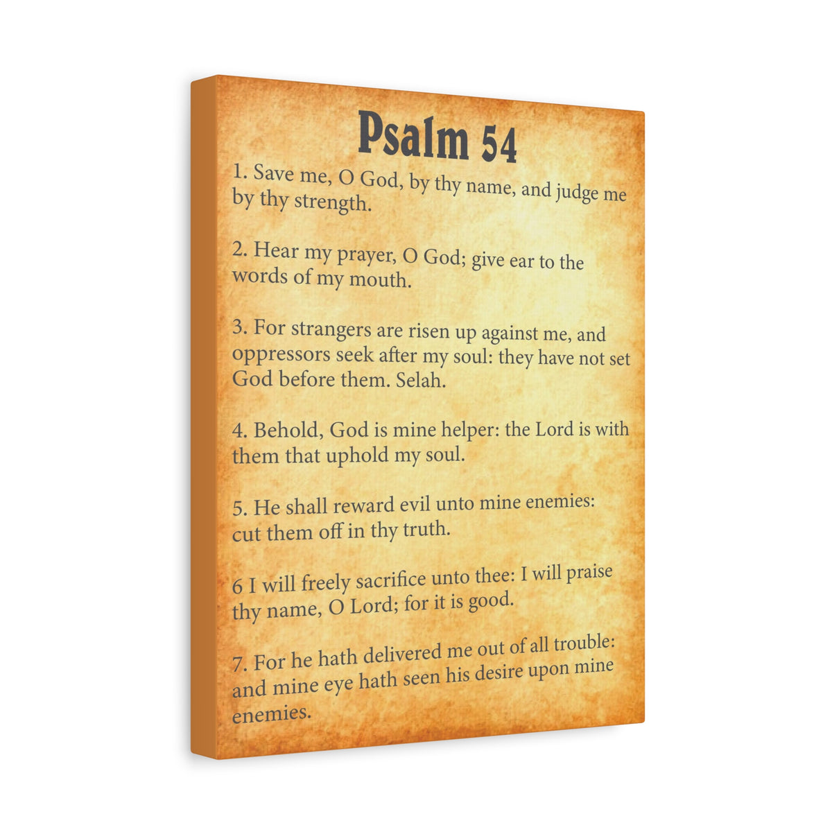 Scripture Walls Psalm 54 Gold Bible Chapter Canvas Christian Wall Art Ready to Hang-Express Your Love Gifts