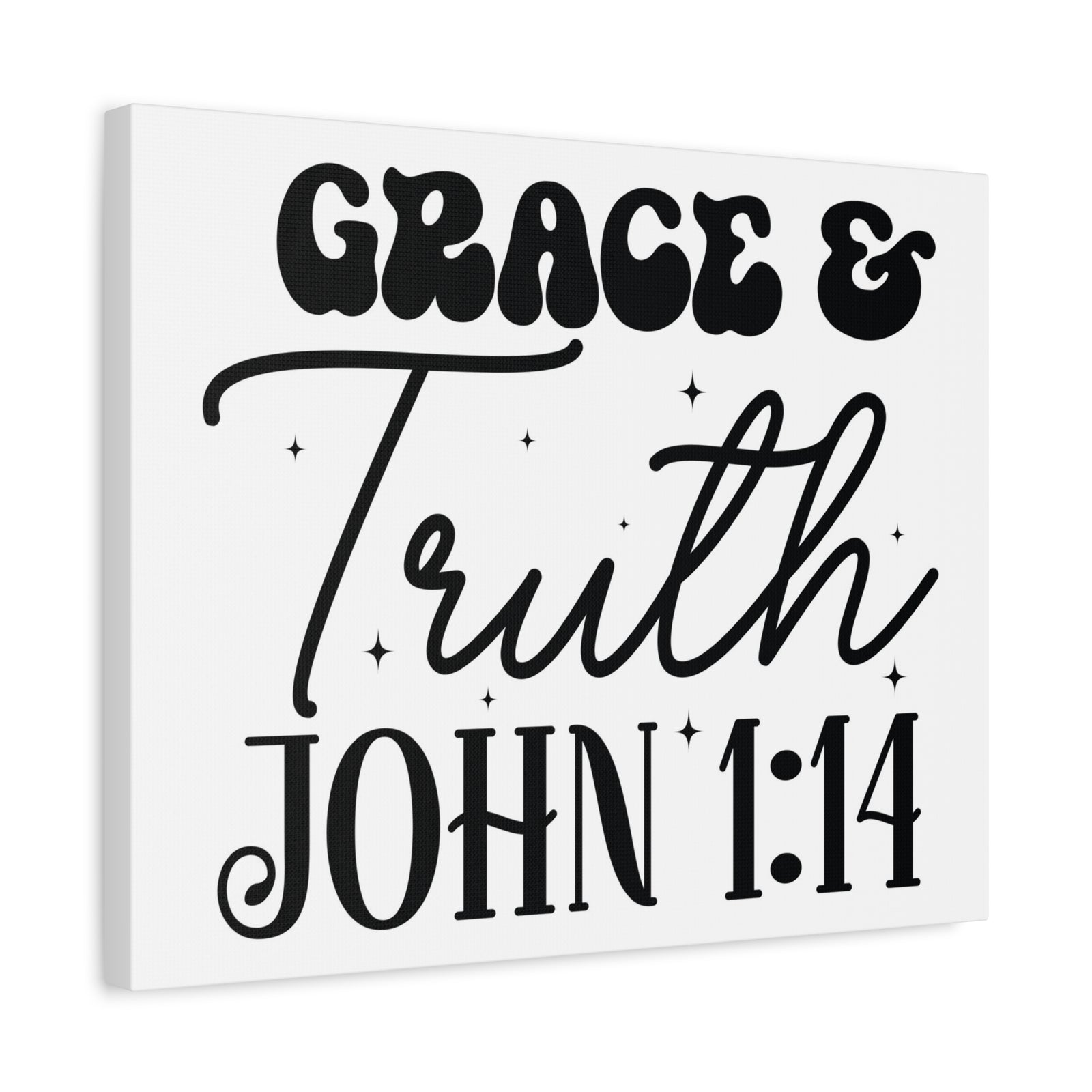 Scripture Walls John 1:14 Grace and Truth Bible Verse Canvas Christian Wall Art Ready to Hang Unframed-Express Your Love Gifts