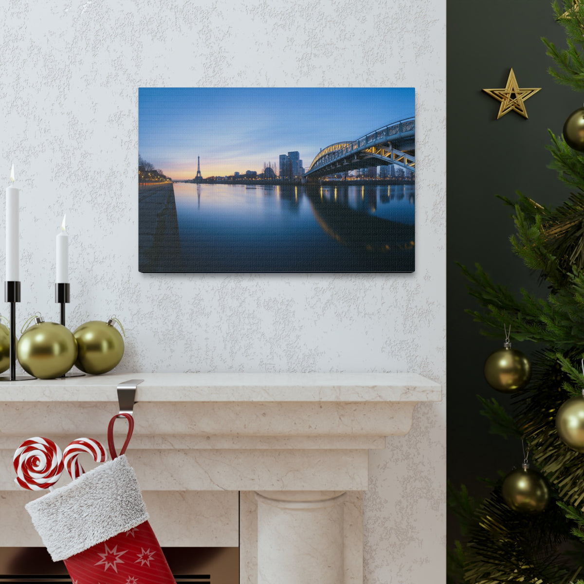 Paris Night Skyline Canvas Artwork High-Quality Breathtaking Stunning Cityscape for Home Decor Ready to Hang-Express Your Love Gifts