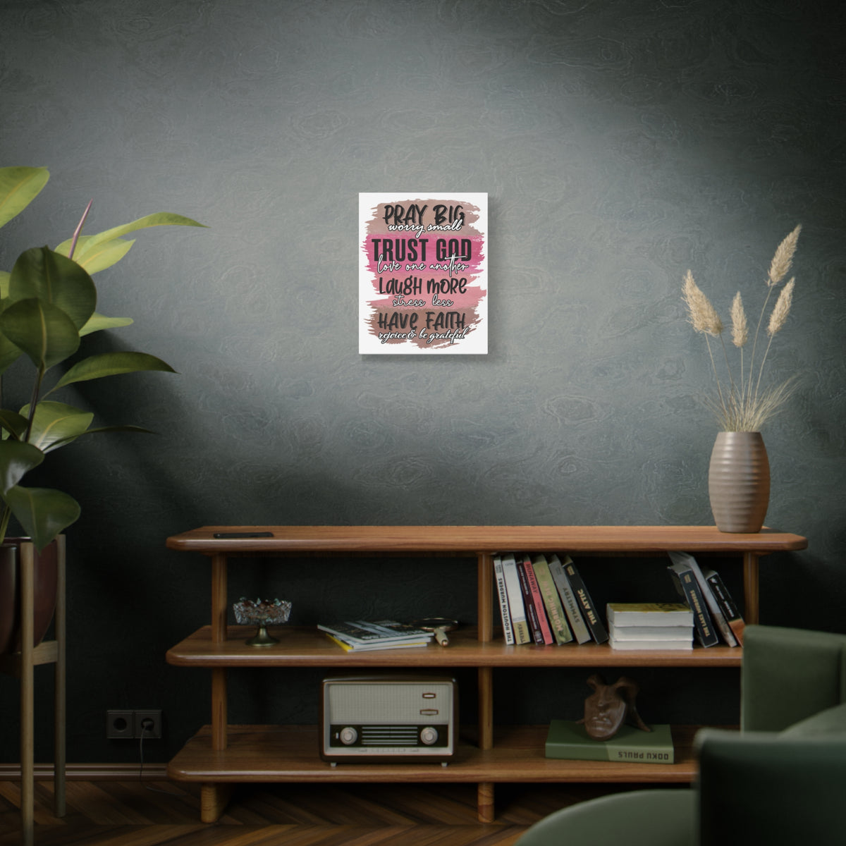Scripture Canvas Pray Big, Trust God Psalm 37:3 Christian Wall Art Bible Verse Print Ready to Hang-Express Your Love Gifts