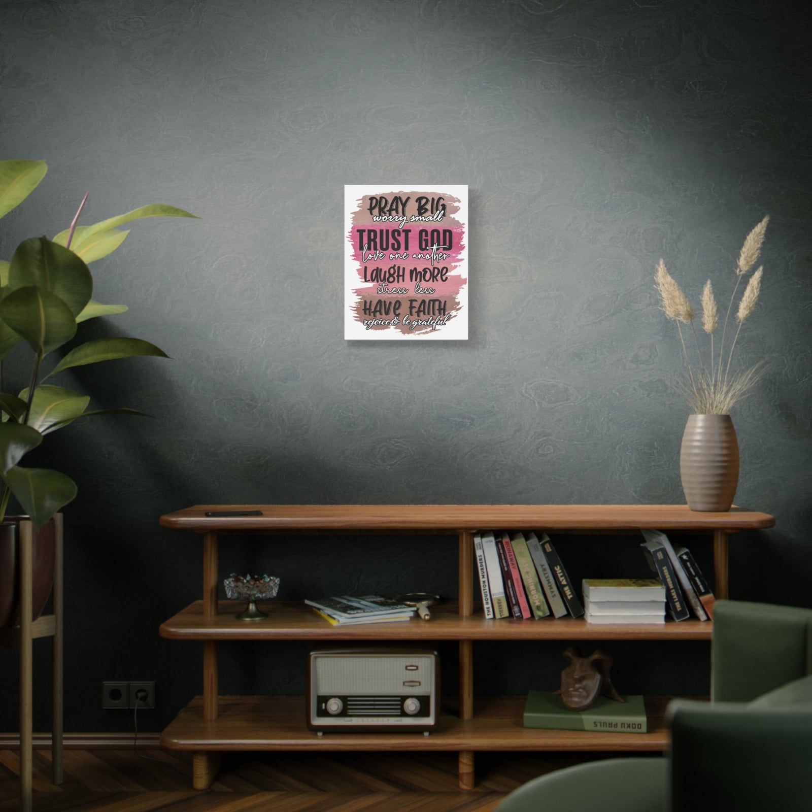 Scripture Canvas Pray Big, Trust God Psalm 37:3 Christian Wall Art Bible Verse Print Ready to Hang-Express Your Love Gifts