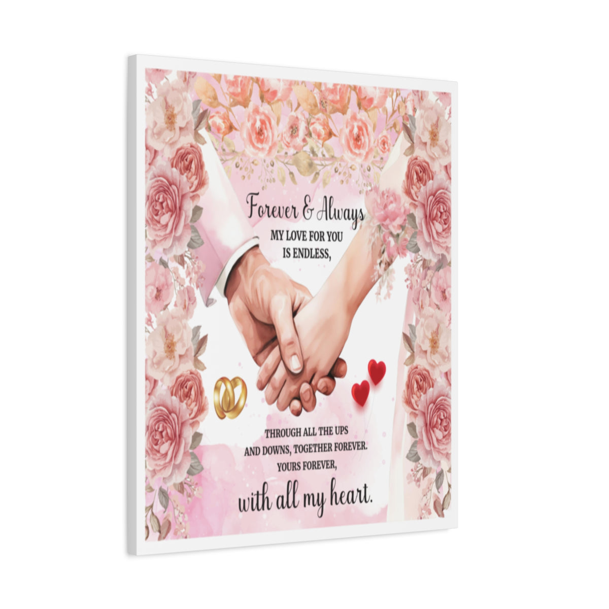 To My Wife Forever & Always Floral Canvas Wall Art – Romantic Wedding & Anniversary Gift-Express Your Love Gifts