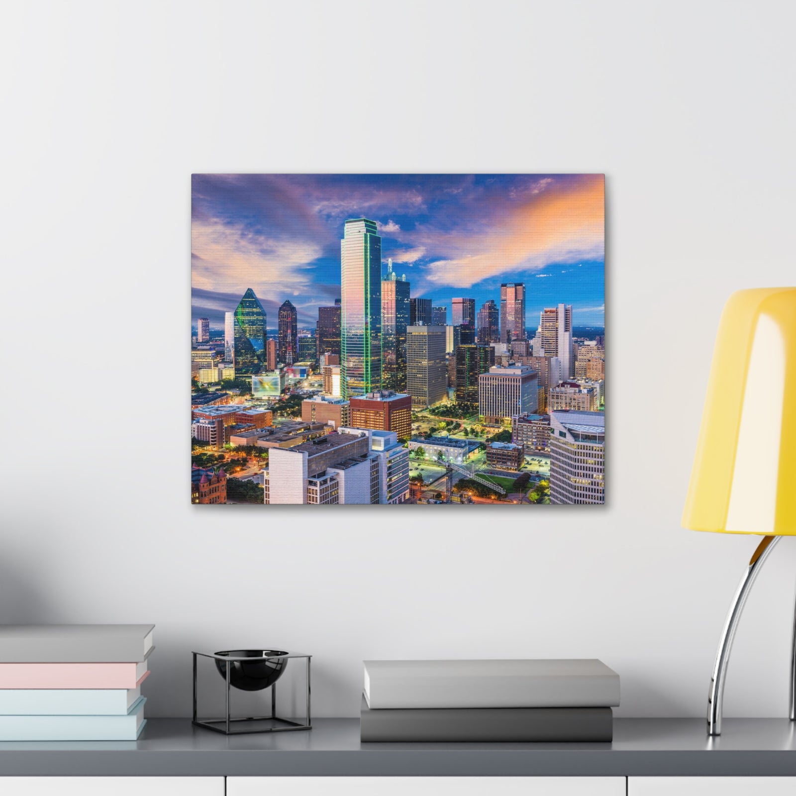 Dallas Daytime Skyline Canvas Artwork High-Quality Breathtaking Stunning Cityscape for Home Decor Ready to Hang-Express Your Love Gifts
