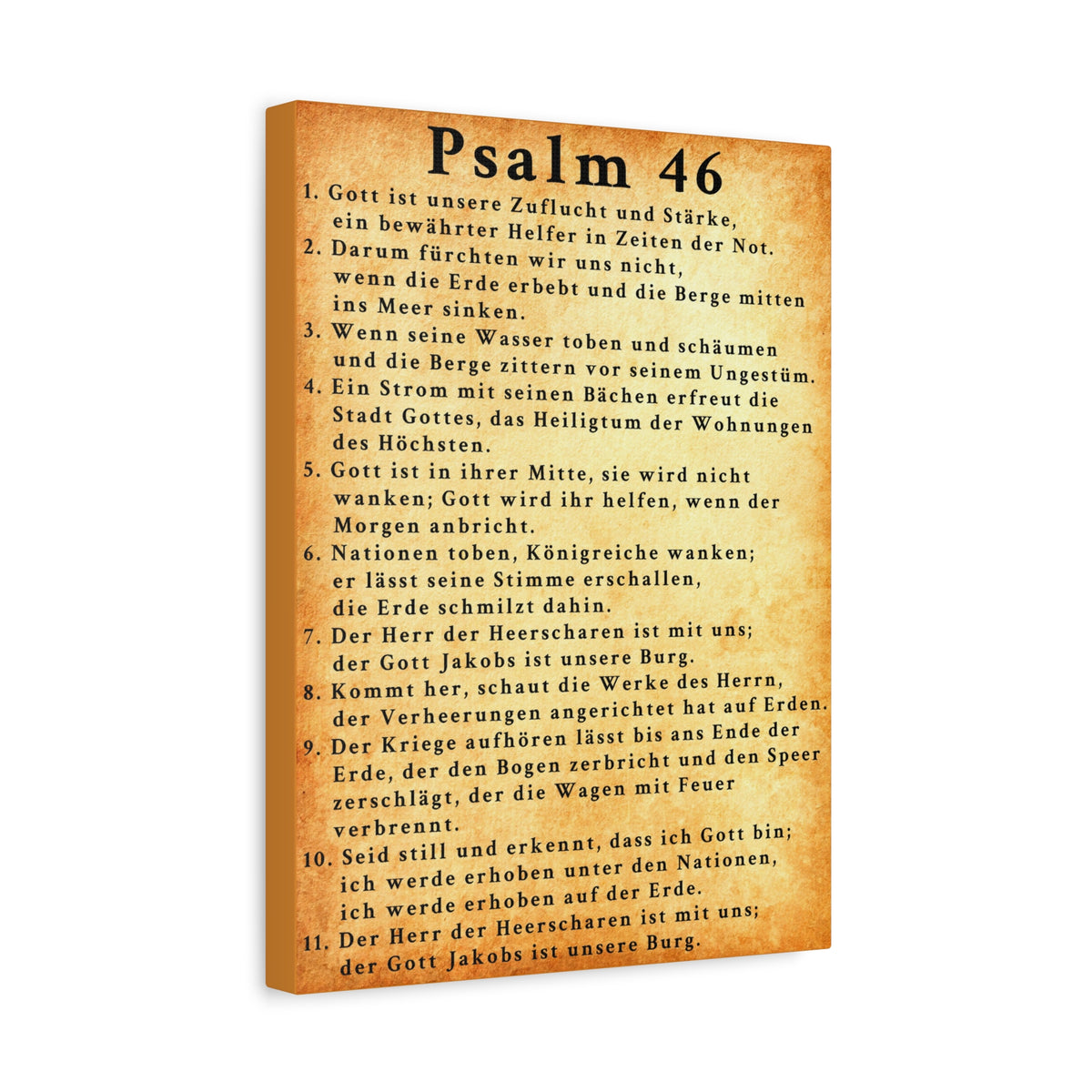 Scripture Walls Psalm 46 German Gold Bible Verse Canvas Christian Wall Art Ready to Hang Unframed-Express Your Love Gifts