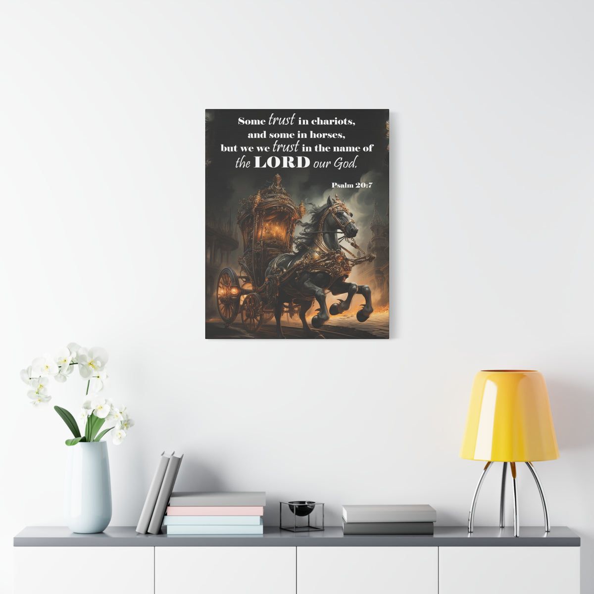 Scripture Walls Trust in the Name of the Lord Psalm 20:7 Christian Wall Art Print Ready to Hang Unframed-Express Your Love Gifts