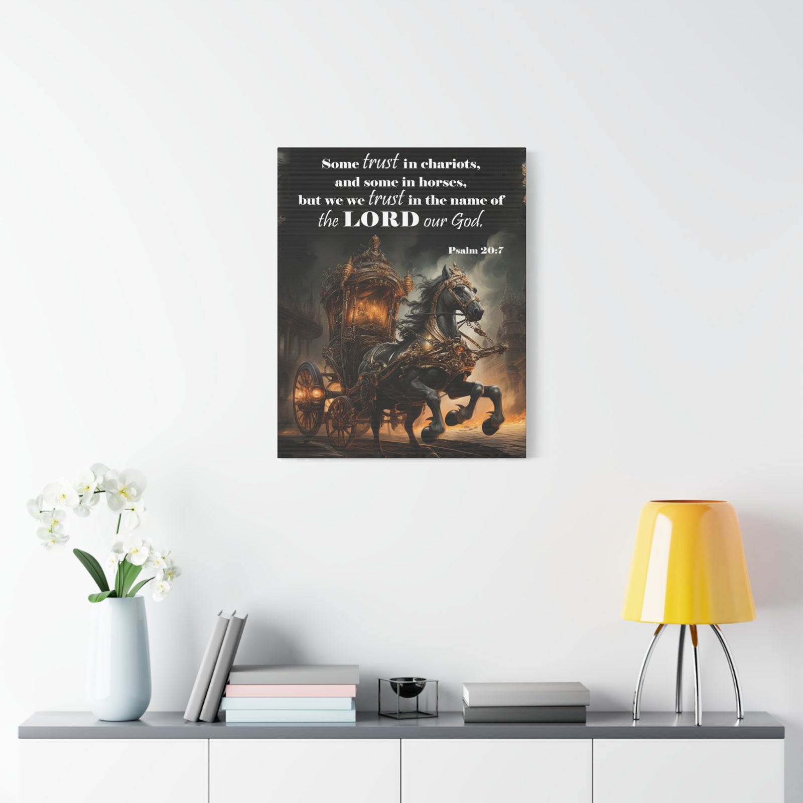 Scripture Walls Trust in the Name of the Lord Psalm 20:7 Christian Wall Art Print Ready to Hang Unframed-Express Your Love Gifts