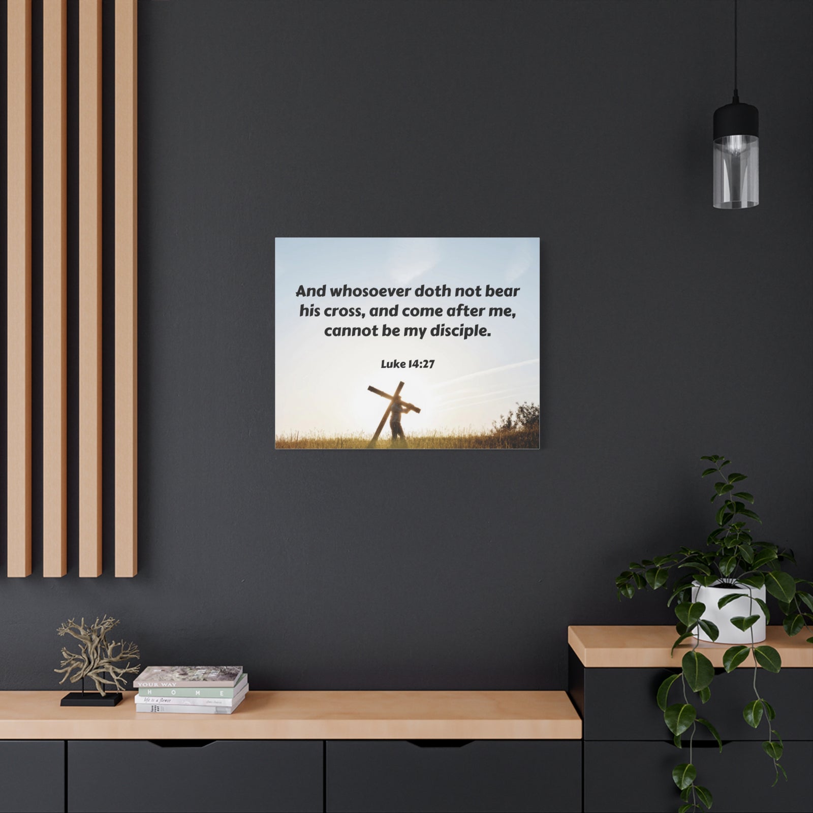 Scripture Walls Cross Luke 14:27 Bible Verse Canvas Christian Wall Art Ready to Hang-Express Your Love Gifts
