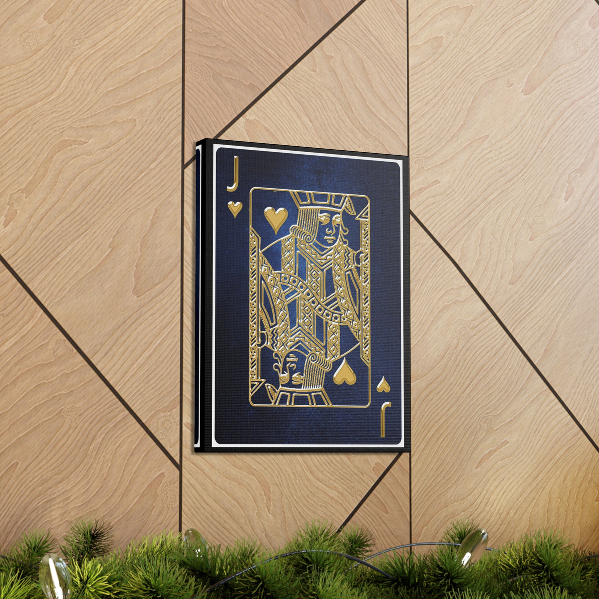 Jack Of Hearts Space Background Playing Card Canvas Wall Art for Home Decor Ready-to-Hang-Express Your Love Gifts