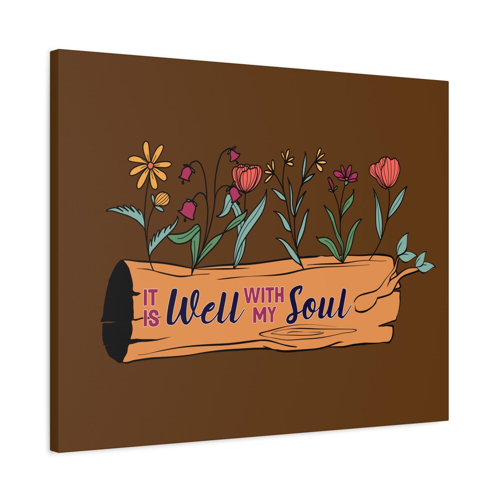 Scripture Canvas With My Soul Flower Psalm 42:7 Christian Wall Art Bible Verse Print Ready to Hang-Express Your Love Gifts