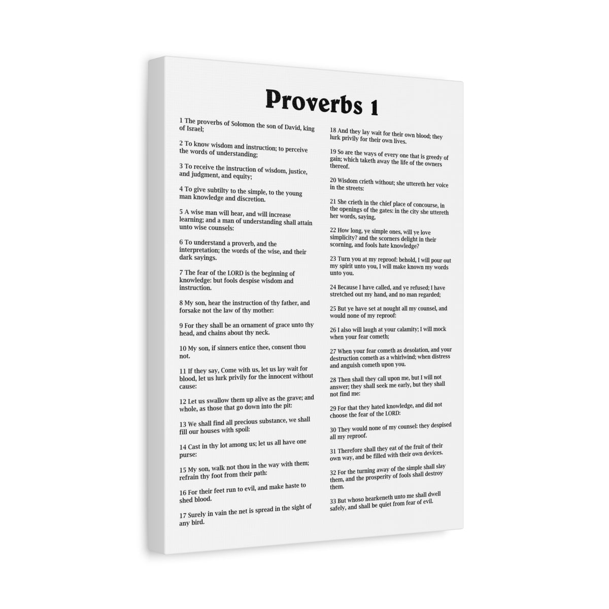 Scripture Walls Proverbs Chapter 1 White Bible Canvas Christian Wall Art Ready to Hang Unframed-Express Your Love Gifts