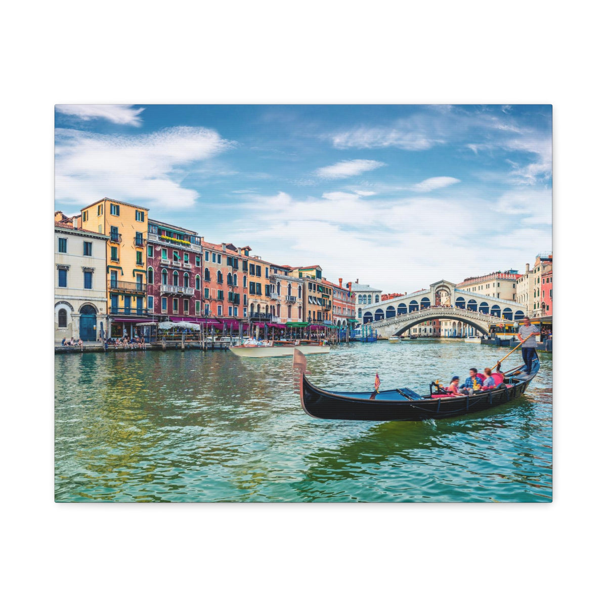 Venice Rialto Bridge Blue Sky Nature Wilderness Photography Canvas Wall Art for Home Decor Ready-to-Hang-Express Your Love Gifts