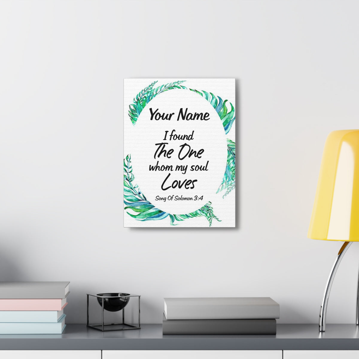 Personalized Soulmate Song Of Solomon 3:4 Bible Chapter Canvas Christian Wall Art Ready to Hang-Express Your Love Gifts