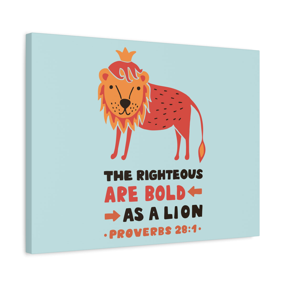 Scripture Canvas The Righteous Are Bold Proverbs 28:1 Christian Wall Art Bible Verse Print Ready To Hang-Express Your Love Gifts