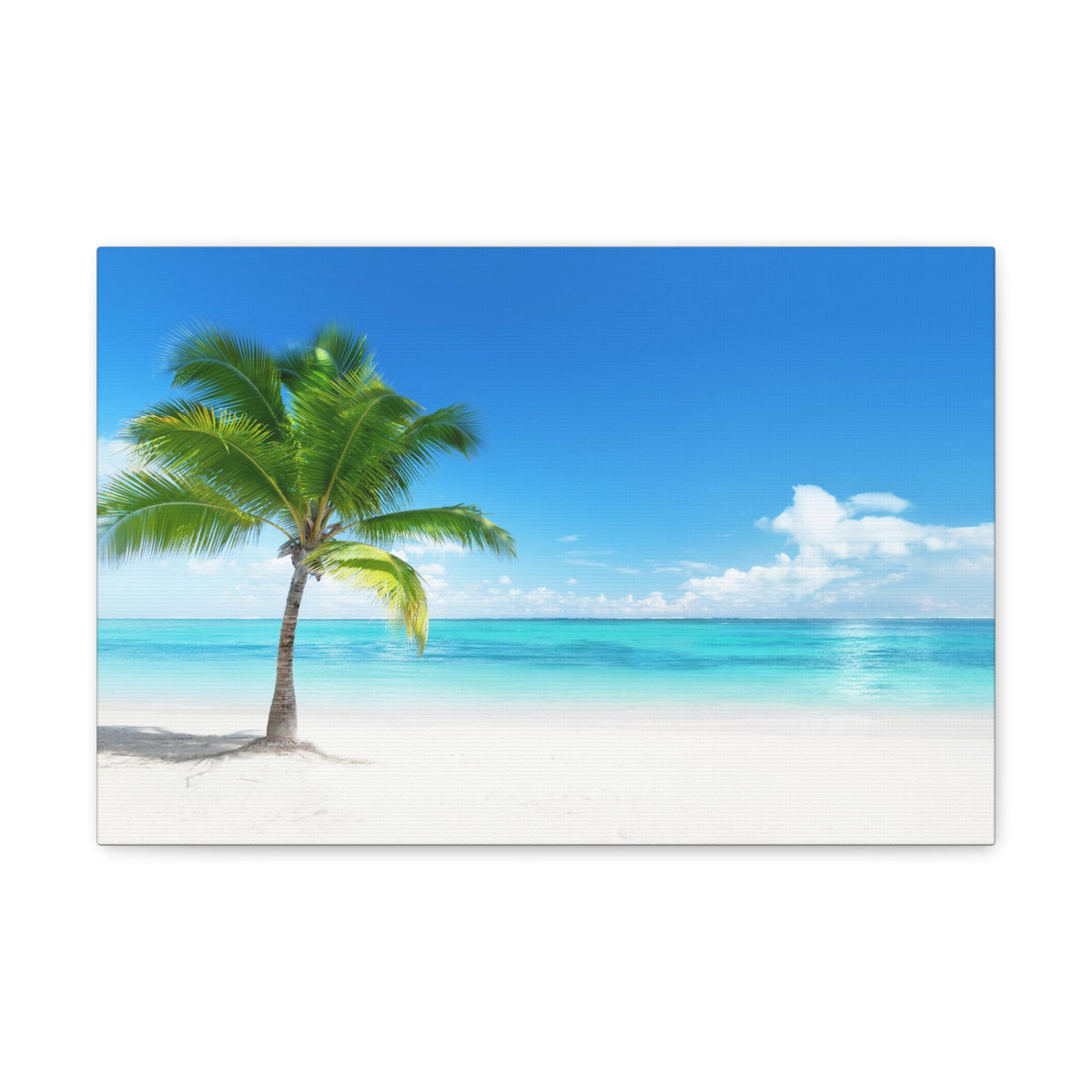 Palm on the beach in Daylight Ocean Canvas Wall Art for Home Decor Ready-to-Hang-Express Your Love Gifts