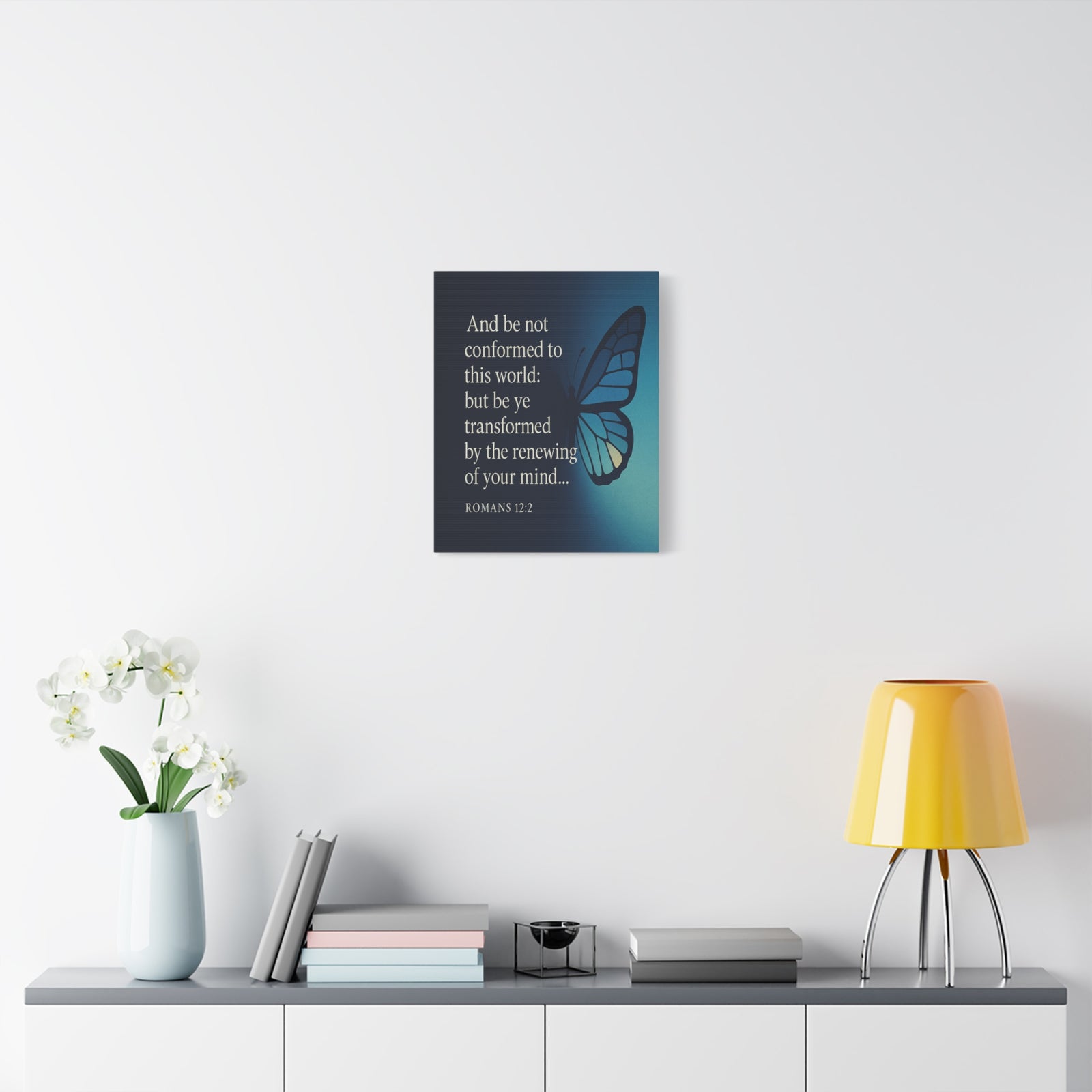 Bible Verse Canvas Romans 12:2 Christian Home Décor Wall Art Scripture Ready to Hang Faith Print-Express Your Love Gifts