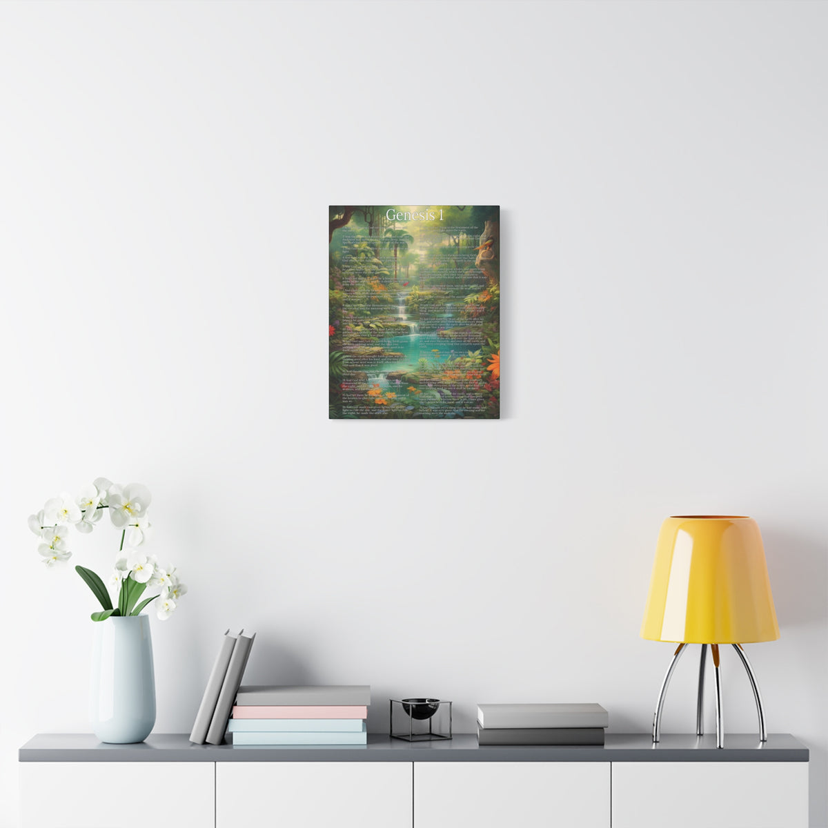 Scripture Walls Genesis 1 Chapter In the Beginning Christian Wall Art Print Ready to Hang Unframed-Express Your Love Gifts