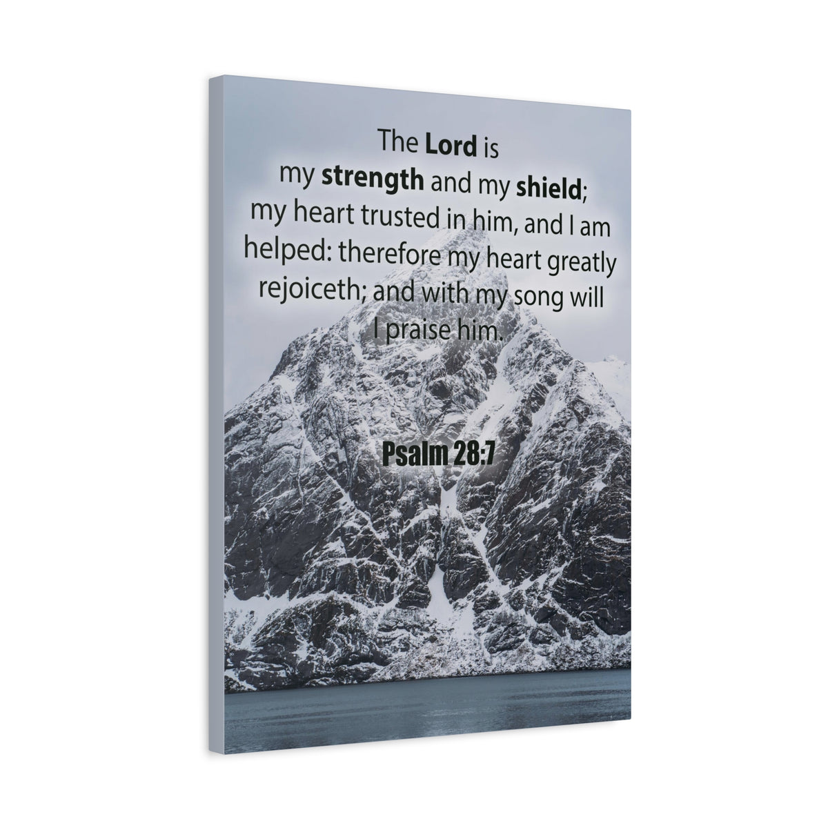 Bible Verse CanvasThe Lord is My Strength and Shield Psalm 28:7 Christian Home Decor Scripture Art-Express Your Love Gifts