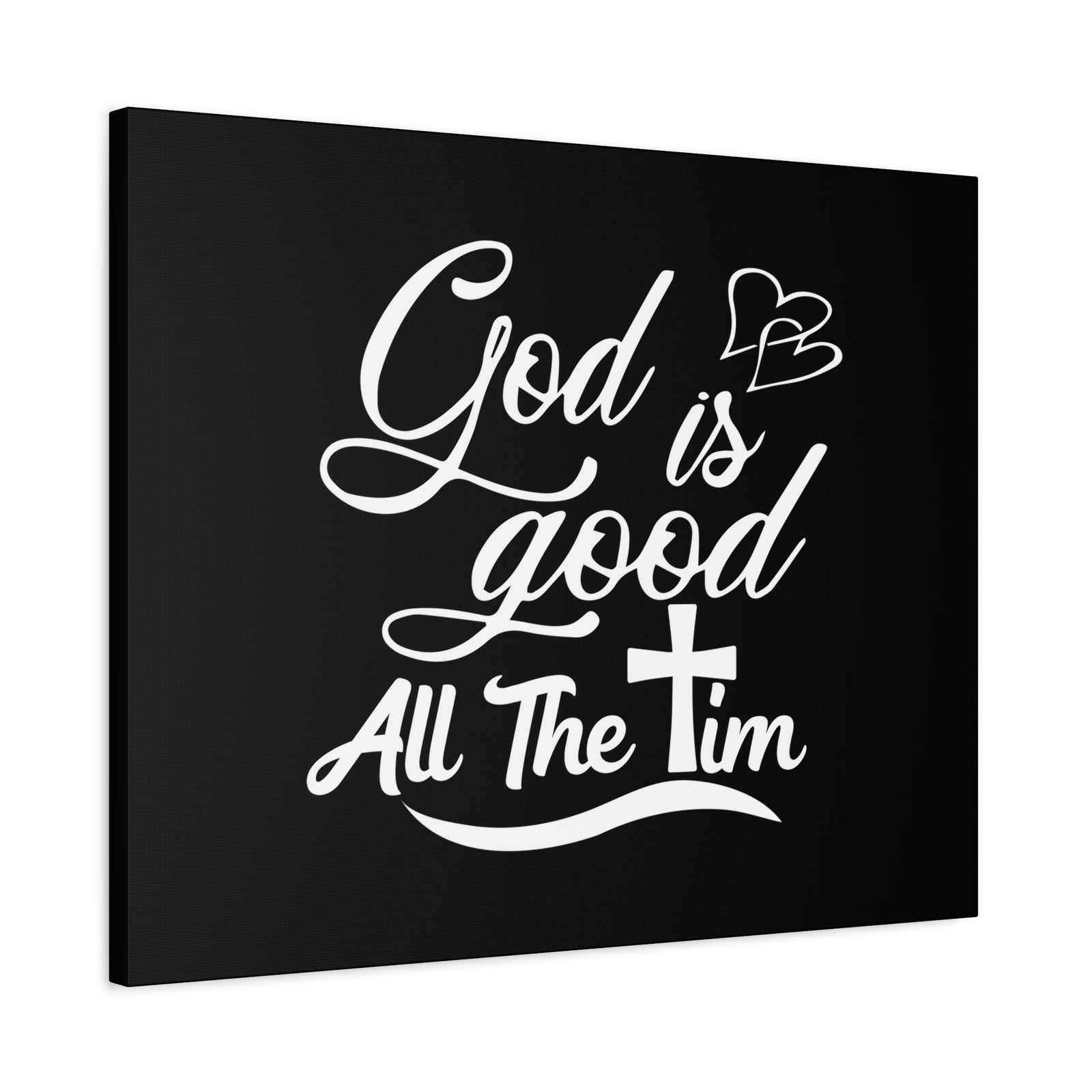 Scripture Canvas God Is Good Psalm 100:5 Black Hearts Christian Wall Art Bible Verse Print Ready to Hang-Express Your Love Gifts