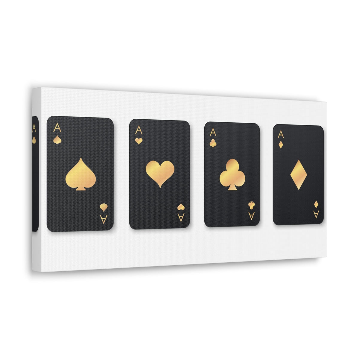 Four Black Aces Card Suits Playing Card Canvas Wall Art for Home Decor Ready-to-Hang-Express Your Love Gifts