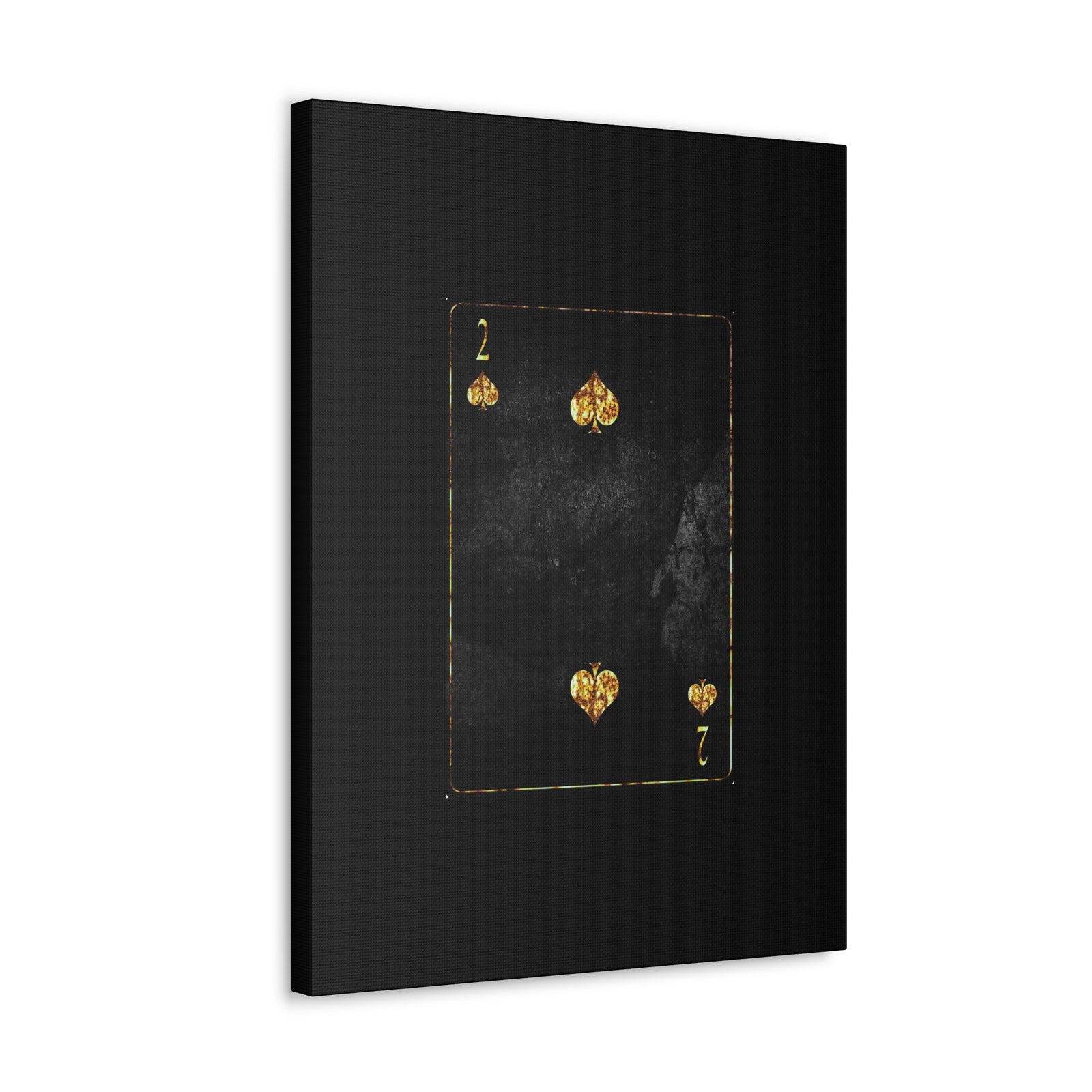 Two Of Spades Grunge Card Playing Card Canvas Wall Art for Home Decor Ready-to-Hang-Express Your Love Gifts
