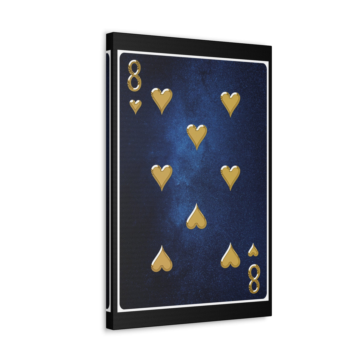 Eight Of Hearts Space Background Playing Card Canvas Wall Art for Home Decor Ready-to-Hang-Express Your Love Gifts