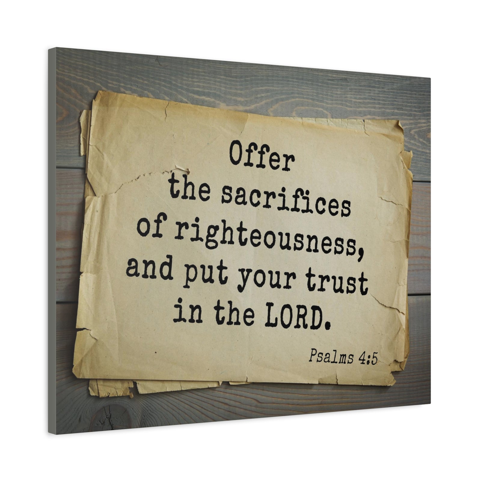 Scripture Walls Trust In The Lord Psalms 4:5 Bible Verse Canvas Christian Wall Art Bible Verse Print Ready To Hang-Express Your Love Gifts