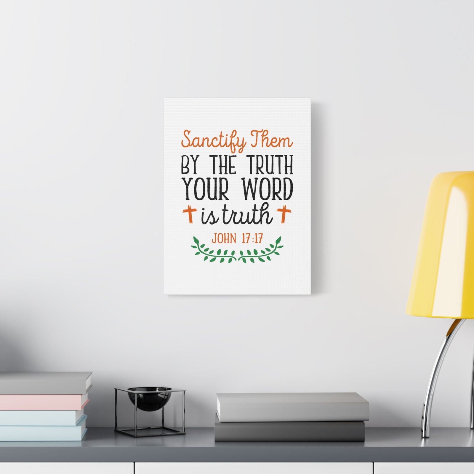 Scripture Canvas Your Word Is The Truth John 17:17 Christian Wall Art Bible Verse Print Ready to Hang-Express Your Love Gifts
