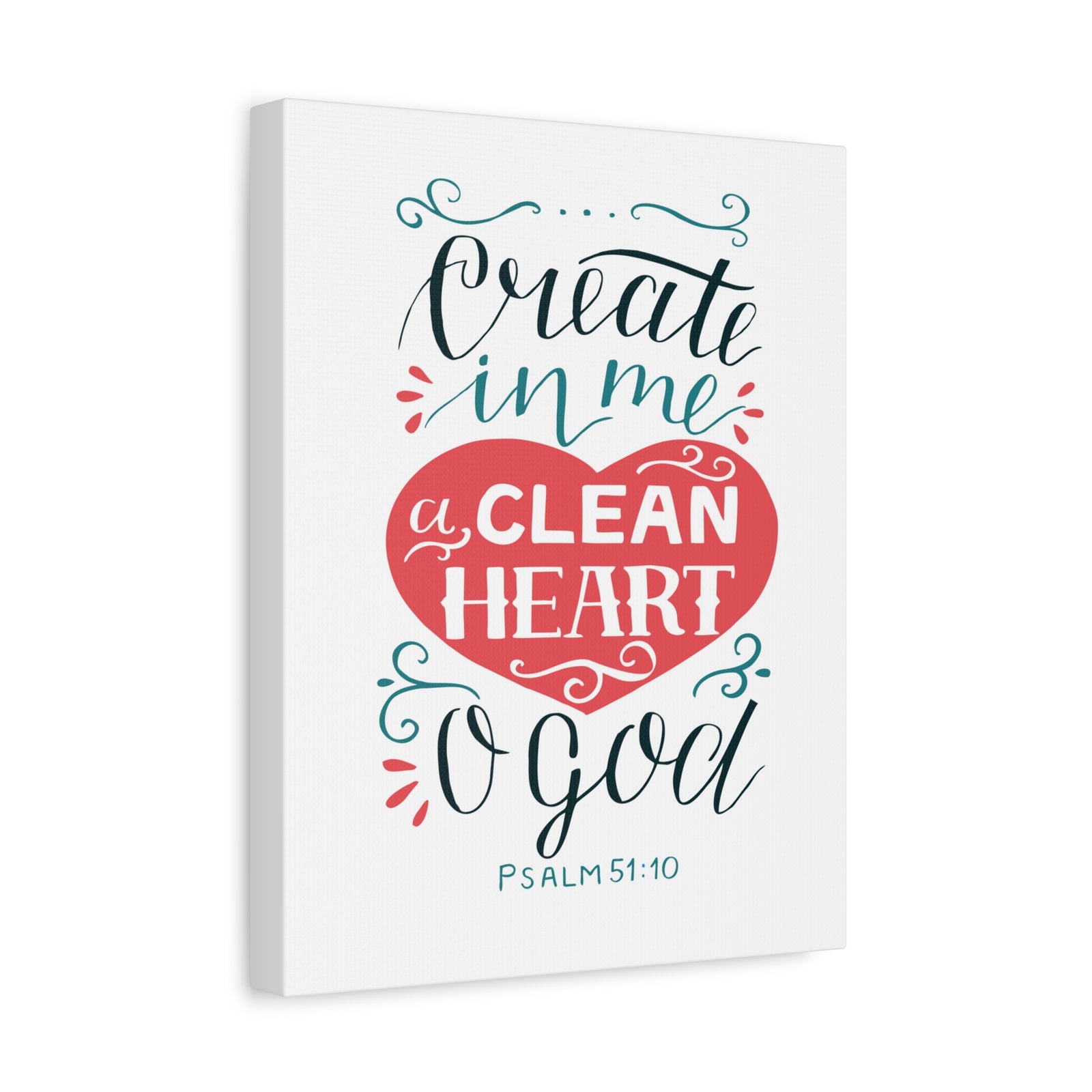 Scripture Walls Clean Heart O God Psalm 51:10 Bible Verse Canvas Christian Wall Art Ready to Hang-Express Your Love Gifts