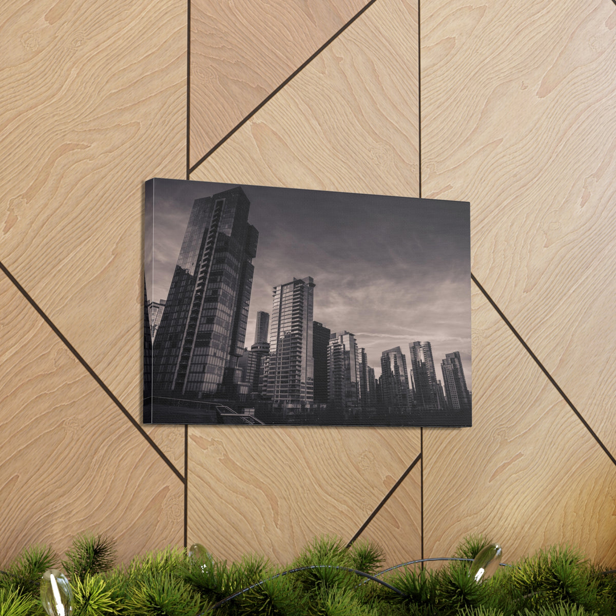 Vancouver Black And White Skyline Canvas Artwork High-Quality Breathtaking Stunning Cityscape for Home Decor Ready to Hang-Express Your Love Gifts