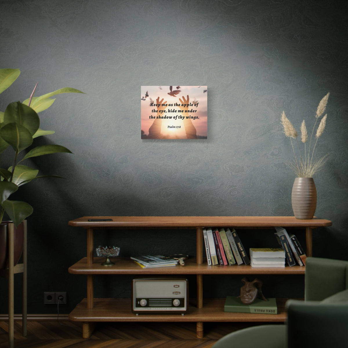 Scripture Walls Thy Wings Psalm 17:8 Bible Verse Canvas Christian Wall Art Ready to Hang-Express Your Love Gifts