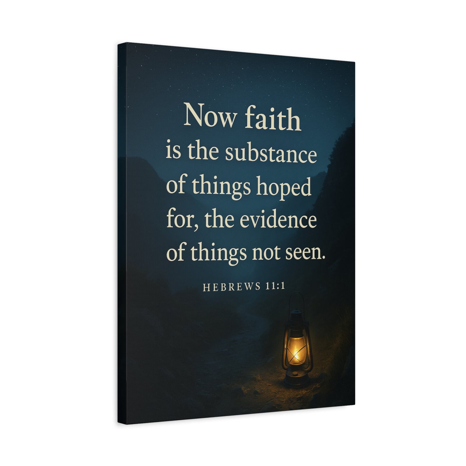 Bible Verse Canvas Hebrews 11:1 Christian Home Décor Wall Art Scripture Ready to Hang Faith Print-Express Your Love Gifts